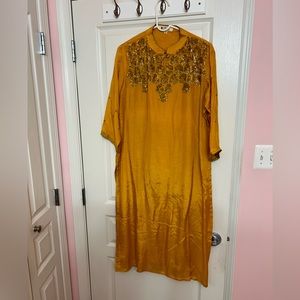 Salwar - Crepe Silk in Mustard